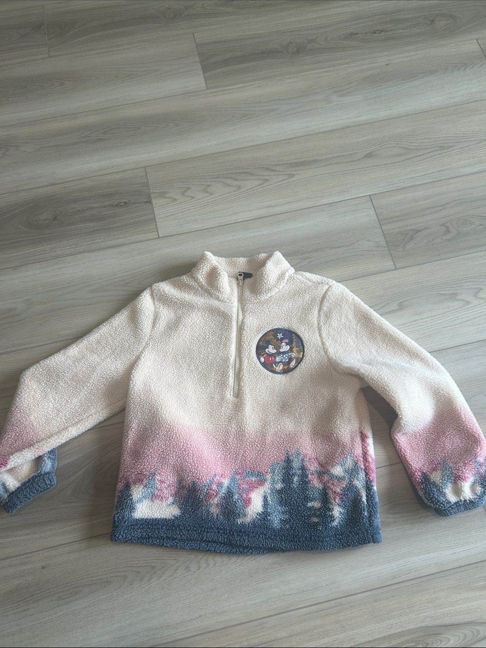 Kids Sherpa Half-Zip Pullover - Cream, Pink & Blue